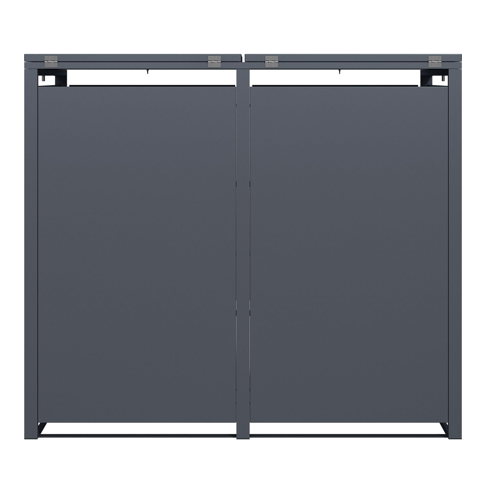 SMARTBOX 2er Mülltonnenbox für 120 l in Anthrazit - Premium Verkleidung Wetterfest & Korrosionsbeständig - Storage Cabinet Möbelschrank mit Gasdruckdämpfer Soft-Close Deckelseilzug Magnetverschluss