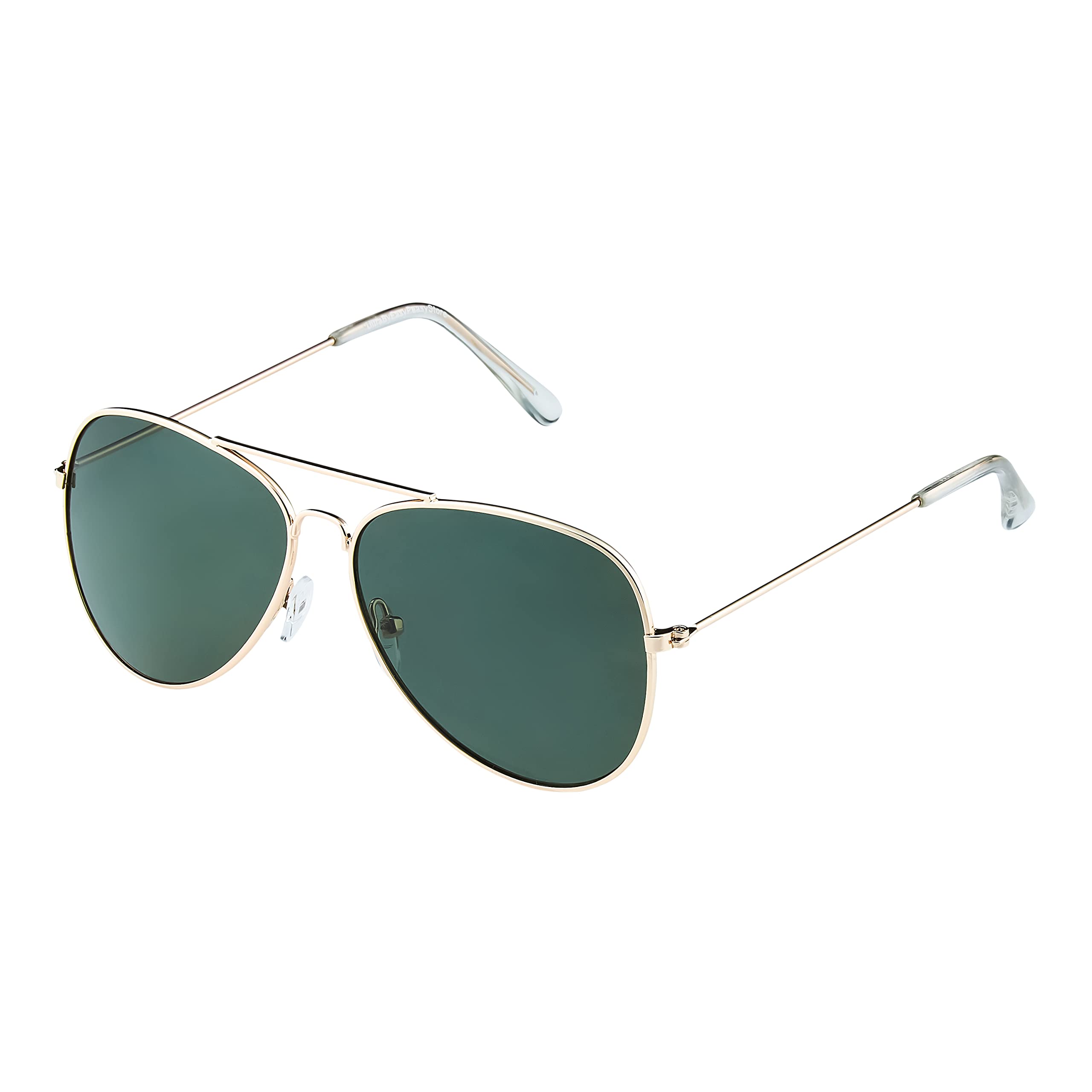 Ultra - Teen Pilot Style Sunglasses UV400 Protection Metal Frame Boys Girls Ages 9-16 Years Classic Retro Shades - Green Horizon Lenses