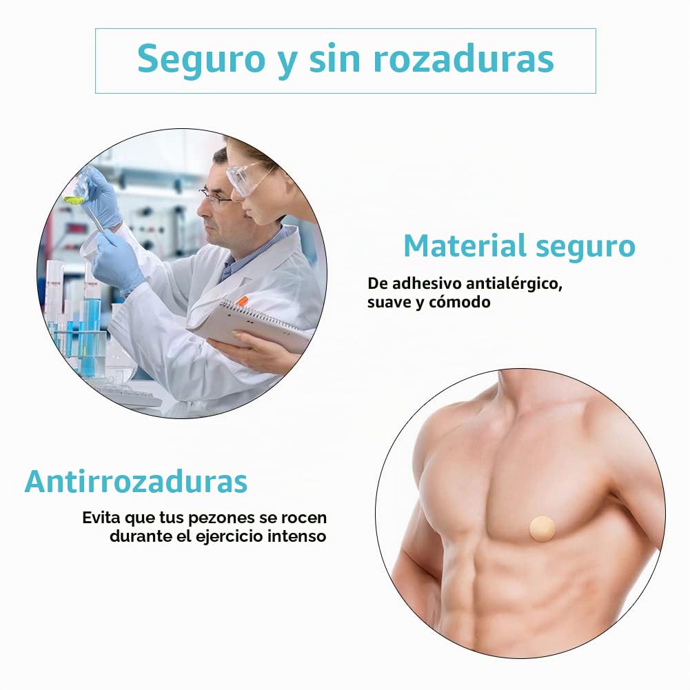 Pezoneras Running Hombre Pezones - Desechables Cubierta de Pezón Transpirable Adhesivas Invisibles Impermeable, para Correr Maratón,Antifricción, 30 mm (No Use Mano en Cara Adhesiva)