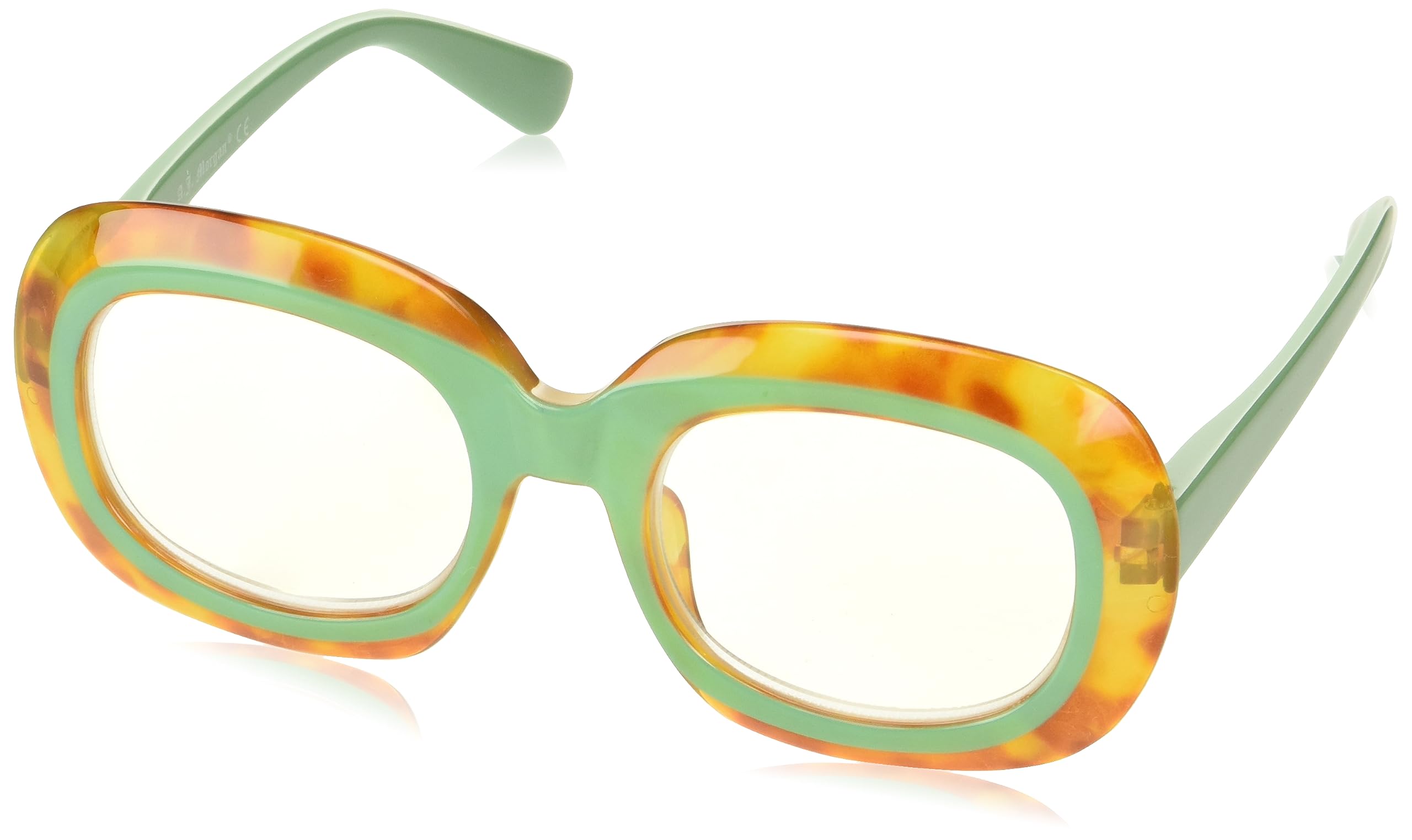 Photo 1 of A.J. Morgan Women's Happy Face-Reading Glasses Rectangular Tort/Turquoise 52 Millimeters 1.25 Diopters