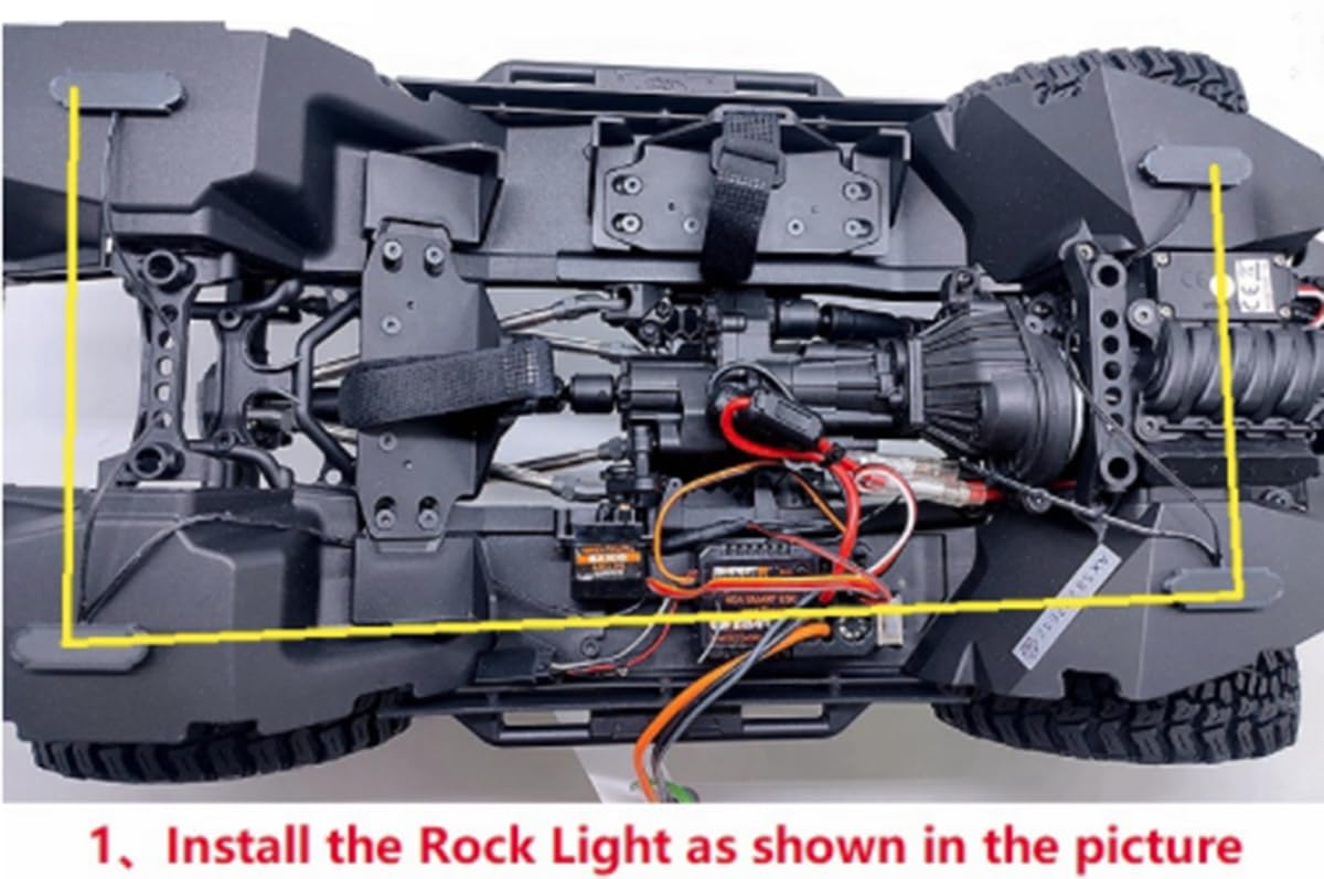 RC Car Chassis Light Kit - 18pc LED Light Set For Axial SCX10 III Jeep Wrangler JL (AXI03007)