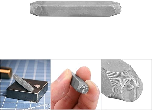 Miniatura 9 de Sello de corazón pequeño de metal sólido pequeño para arcilla, kit de estampado individual para hacer joyas, herramienta de sellos de letras de