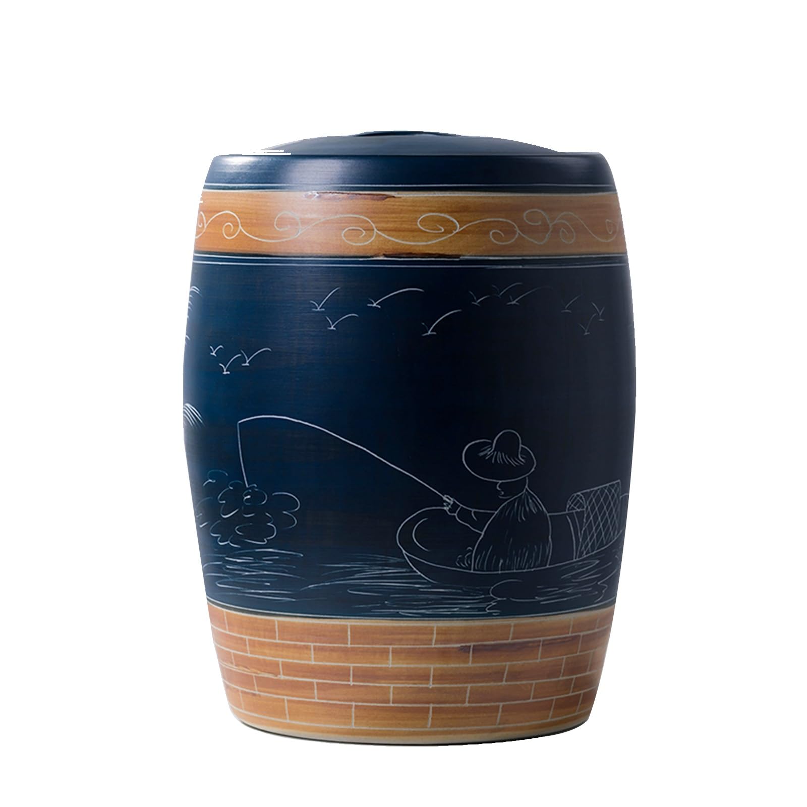 Contenitore In Ceramica Per La Conservazione Di Riso, Farina, Cibo Per Animali Domestici, Contenitore Per Riso Con Coperchio, Secchio Per Riso, Contenitore Per La Conservazione Di Cereali, Scatola In