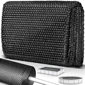 tillvex Telo Termico per Piscina - Circolare e Rettangolare | Pellicola Solare Spessore 120 µm | Telo Solare tagliabile | Riscaldamento Piscina per Riscaldamento Acqua (450x220 cm, Nero)