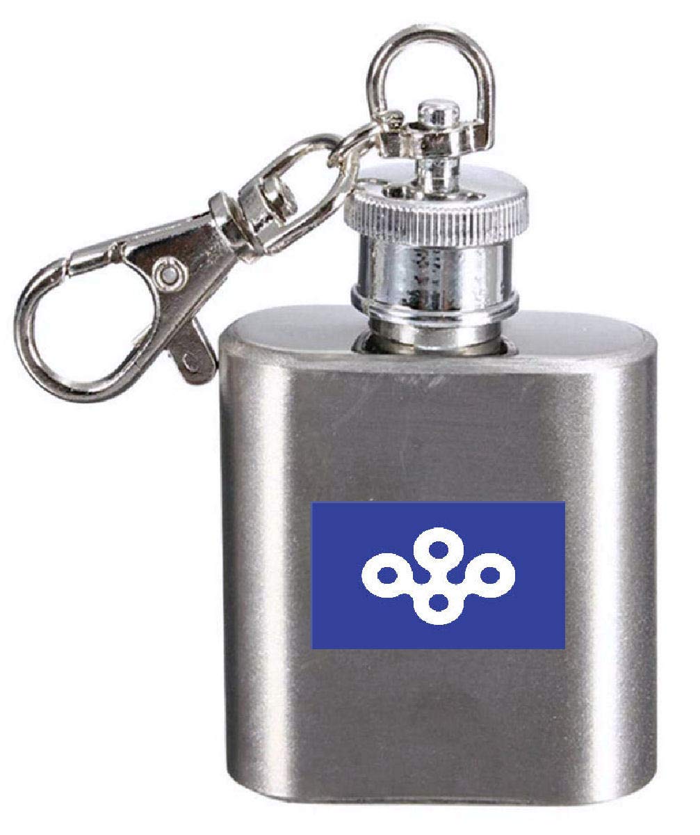 Flasque porte-clés Osaka gravé en acier inox pour alcool