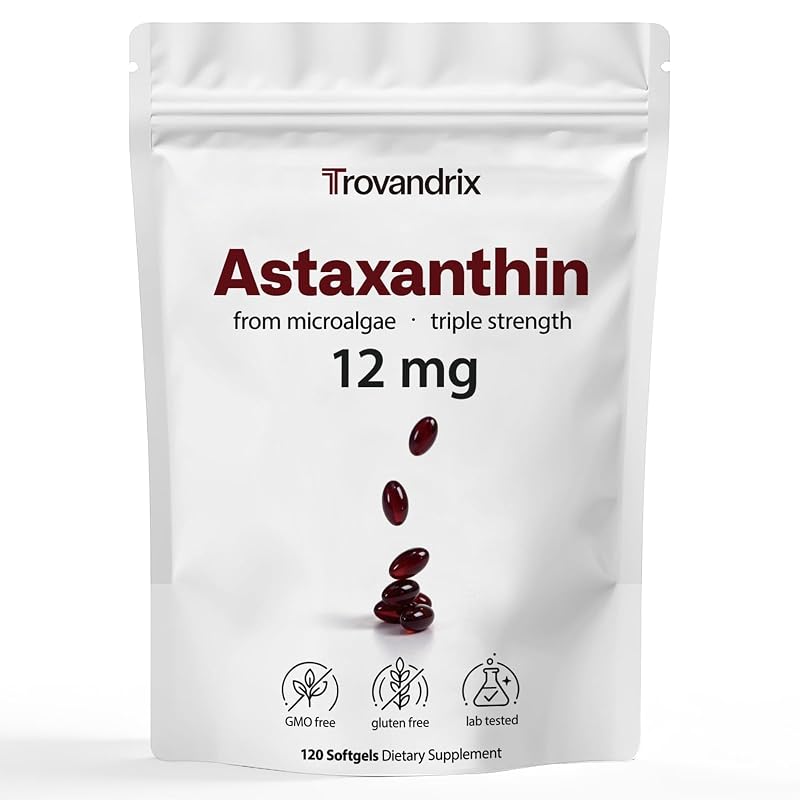 Ormelique Suplemento de astaxantina com óleo MCT 12 mg — 120 cápsulas softgel