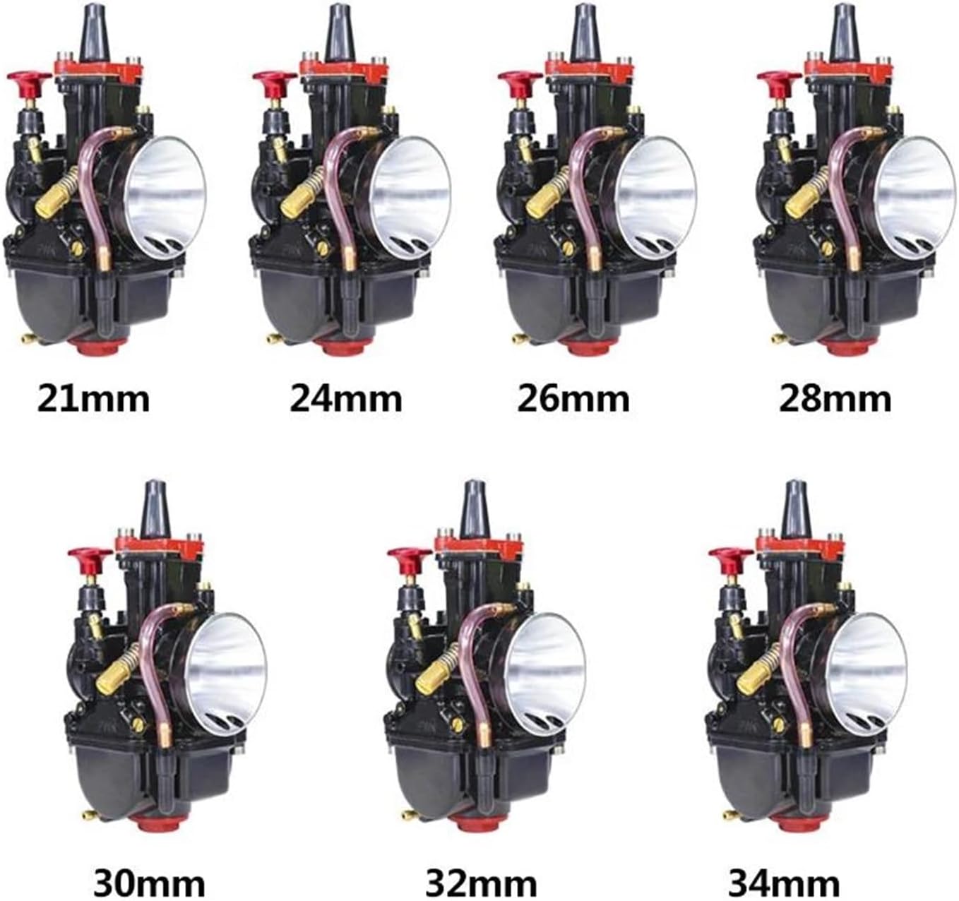 Engine Carburettor Motorcycle Flat Curtain Carburetor 2 Stroke For PWK 21 24 26 28 30 32 34mm Racing Carburetors(21mm)