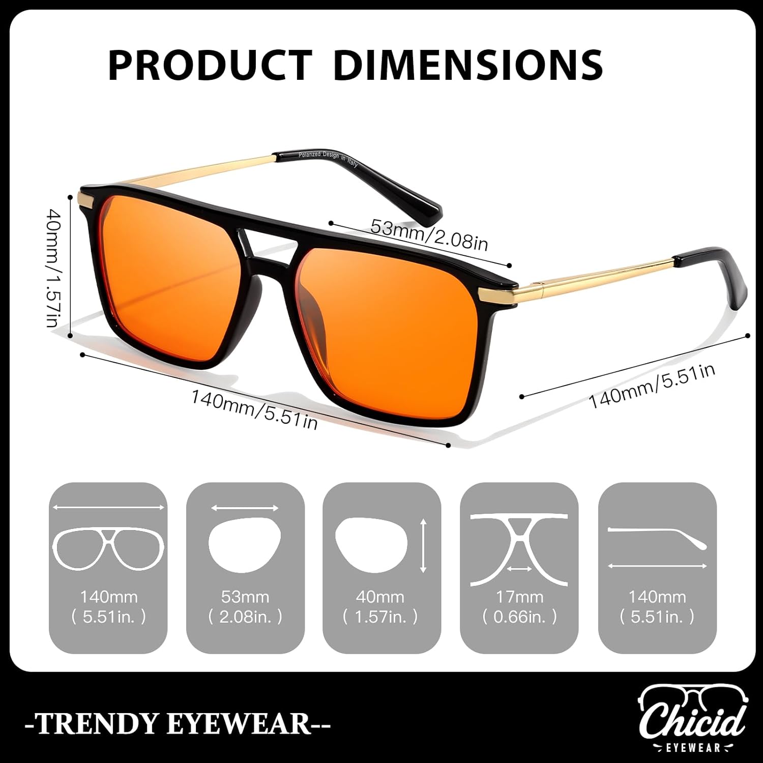 Chicid 99% Blue Light Glasses for Women Men, Fashion Aviator Frame Anti Glare Reduce Eyestrain Computer Glasses