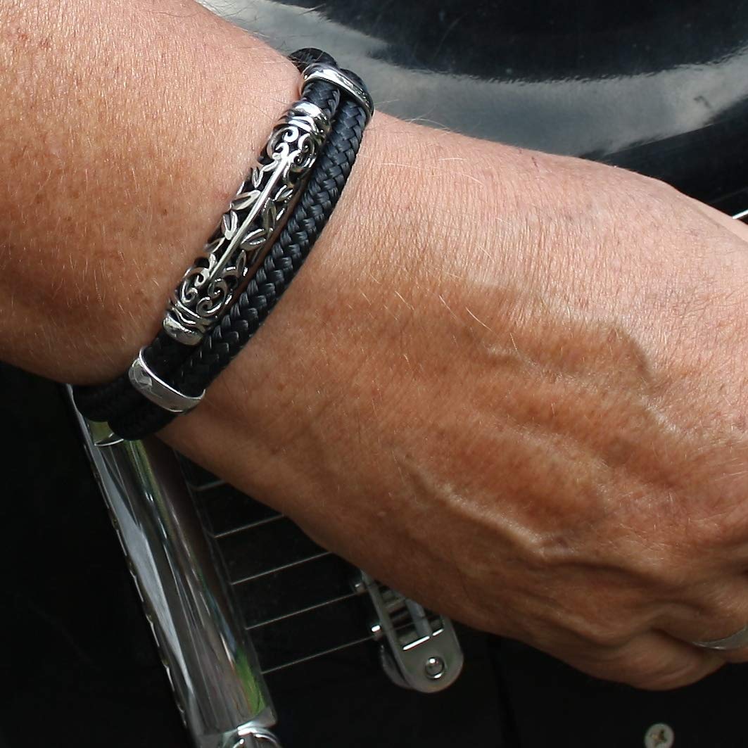 Segeltau-Armband XO ST Schwarz Männer Herren