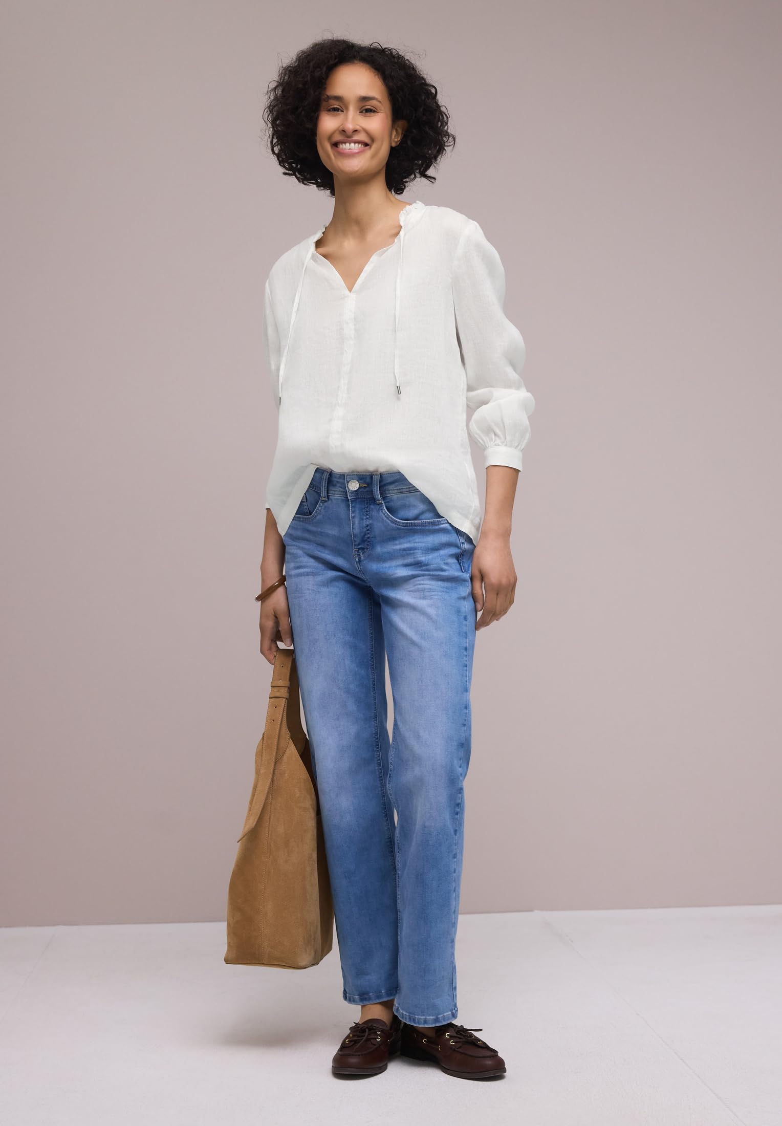 Street One Damen 3412158 Leinen-Tunika mit Rüschen (1er Pack)