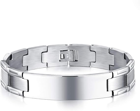 Amazon Brama ブレスレット メンズ シルバー ステンレスチェーン バングル チタン 幅広 プレートブレスレット 艶消し 腕時スタイルチェーンバングル パーティ ファッション アクセサリー ブレスレット 通販 Amazon Brama ブレスレット メンズ シルバー ステンレスチェーン バングル チタン 幅広 プレートブレスレット 艶消し 腕時スタイルチェーンバングル パーティ ファッション アクセサリー ブレスレット 通販