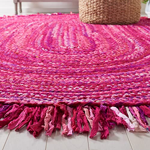 Tapete oval tejido SAFAVIEH 3' x 5' rosa fucsia miniatura 3