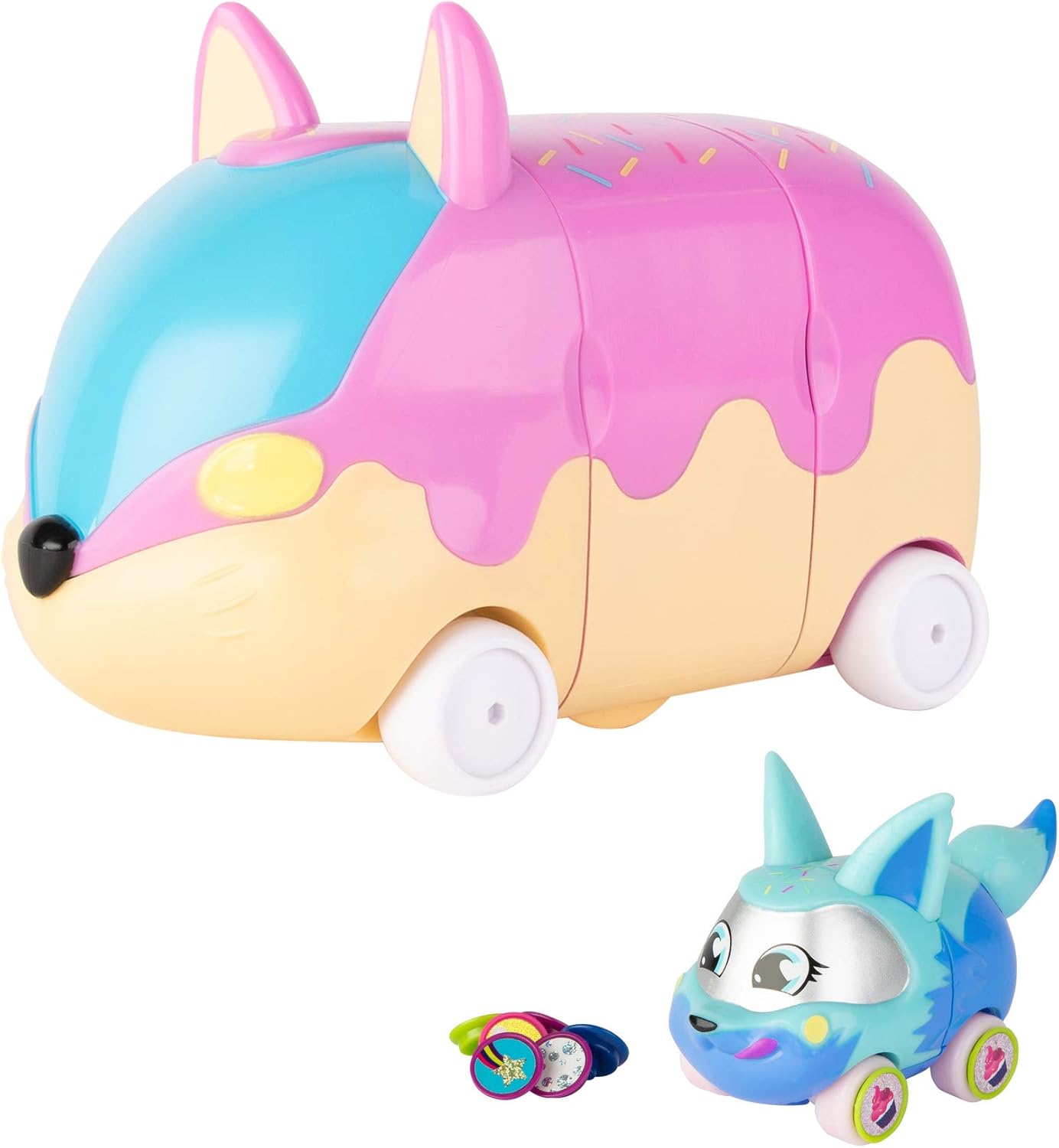Tomy Ritzy Rollerz Toy Cars with Surprise Charms, Sprinklez on Wheelz Donut Shop Playset with Donut Dani