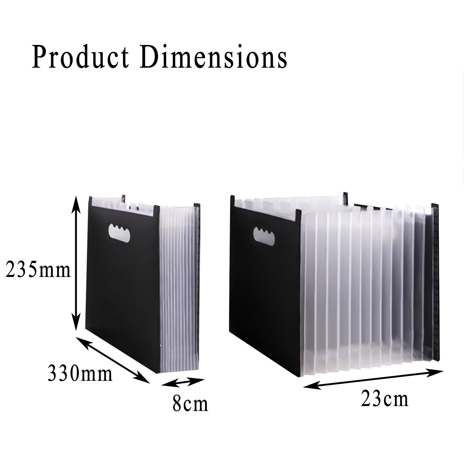 classeur accordéon，dossier de certificat， Lot de 2 organiseurs de fichiers 13 poches, classeur extensible, boîte de rangement portable A4 en accordéon, bleu(White)