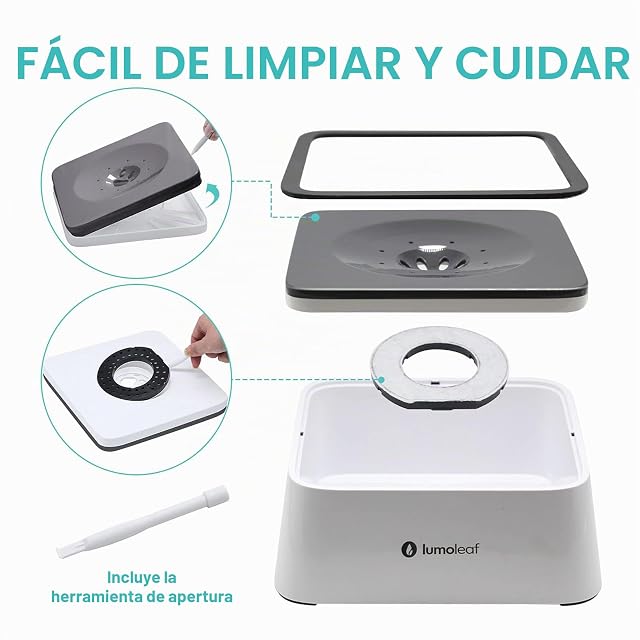Foto 5 de 7 de LumoLeaf Cuenco de agua para perros, 60 oz/2 l de gran capacidad, sin derrames