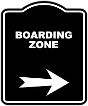 BOARDING ZONE Black Sign Arrow Right Aluminum Composite Sign 8.5 x 10 inches