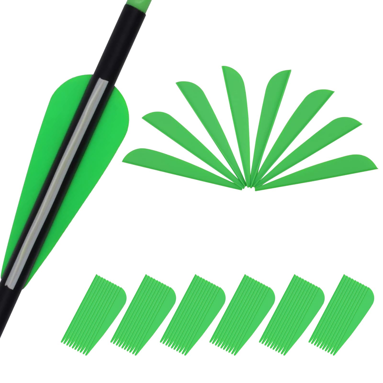 KURUGEILI 60PK 3 inch Plastic Arrow Fletching Arrow Vane TPU Fletchings for DIY Arrow Archery Bow