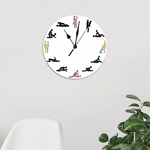 Miniatura 5 de Reloj de pared de regalo para el día de San Valentín, silencioso, sin tictac, para sexo en cama, 12 posiciones, relojes para hacer el amor, reloj de