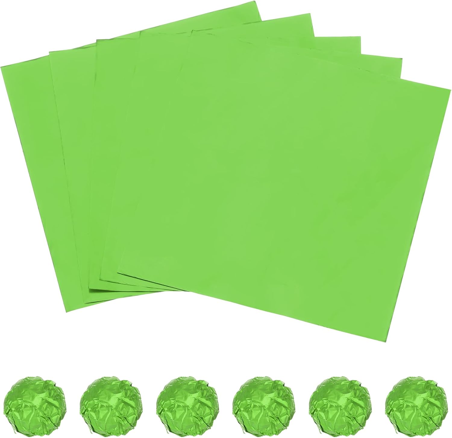 MECCANIXITY Green Foil Candy Wrappers 100 Sheets 8 Inch Chocolate Foil Wrappers for Handmade Candy Caramel Chocolate Bars