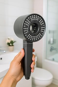 Busstier 5 Fonksiyonlu Orta Delikli Yuvarlak Duş Başlığı, Masaj, Yağmurlama, Tazyikli Basınçlı, Su Tasarruflu, Kolay Temizlenebilir, Modern Ergonomik Tasarım, Lüks Banyo Duş Başlığı, Tüm Duş Sistemler [Enerji Sınıfı A++]