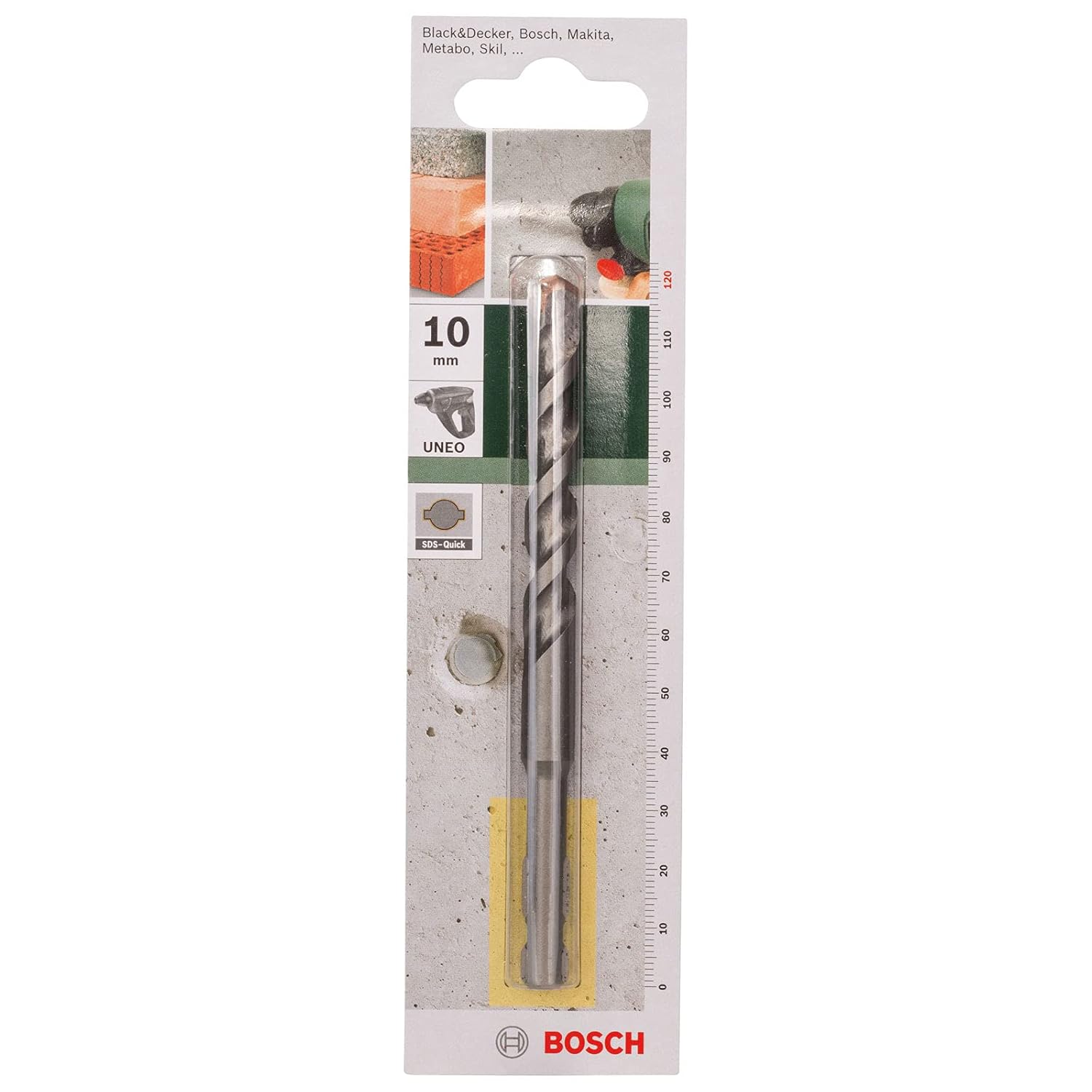 Bosch 2609256906 Concrete Drill Bit SDS-Quick 8mmx2.95inx4.72In