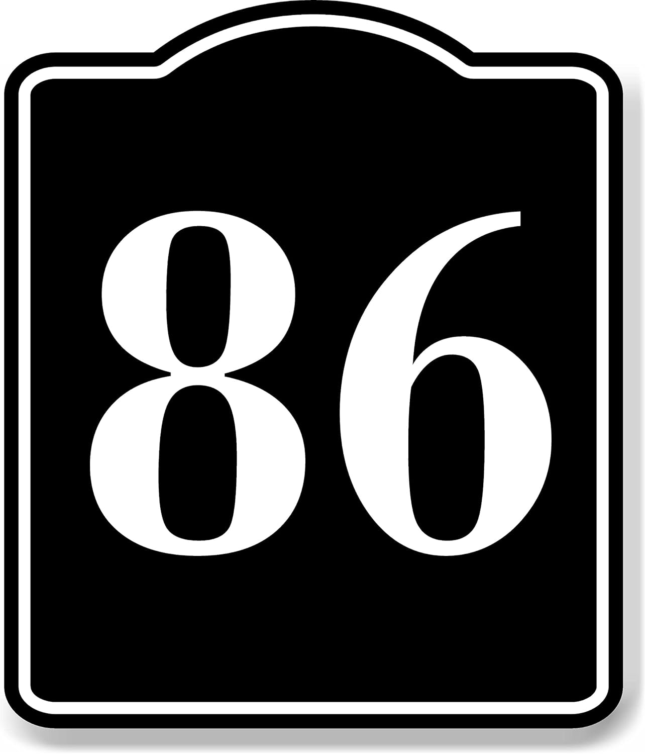 86 Bay Garage Door Plate Field Lane Gate Number BLACK Aluminum Composite Sign, 8.5x10