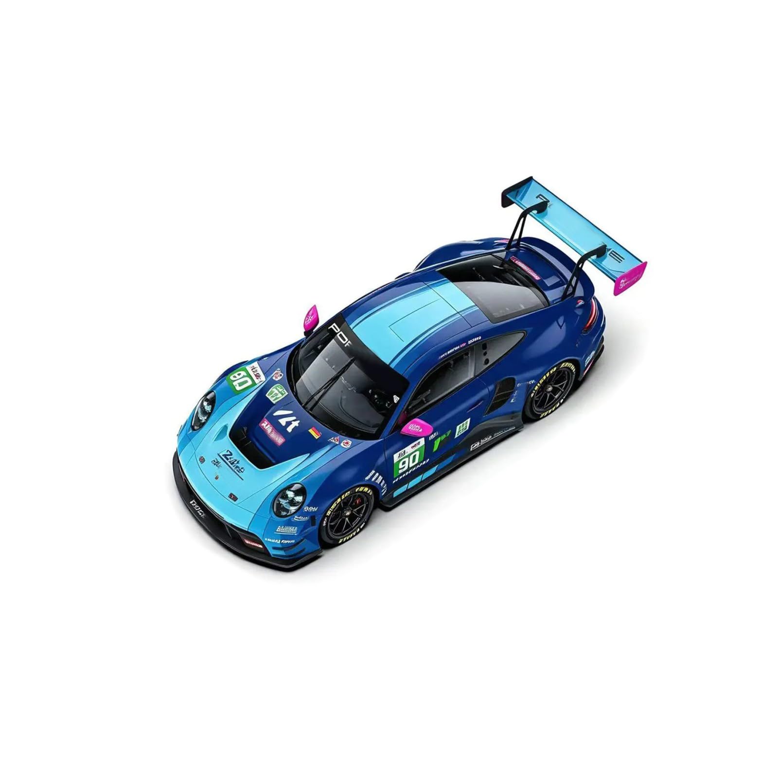 HTLNUZD 1/64 911 GT3 R24H #90 Modèle de voiture de course en alliage moulé