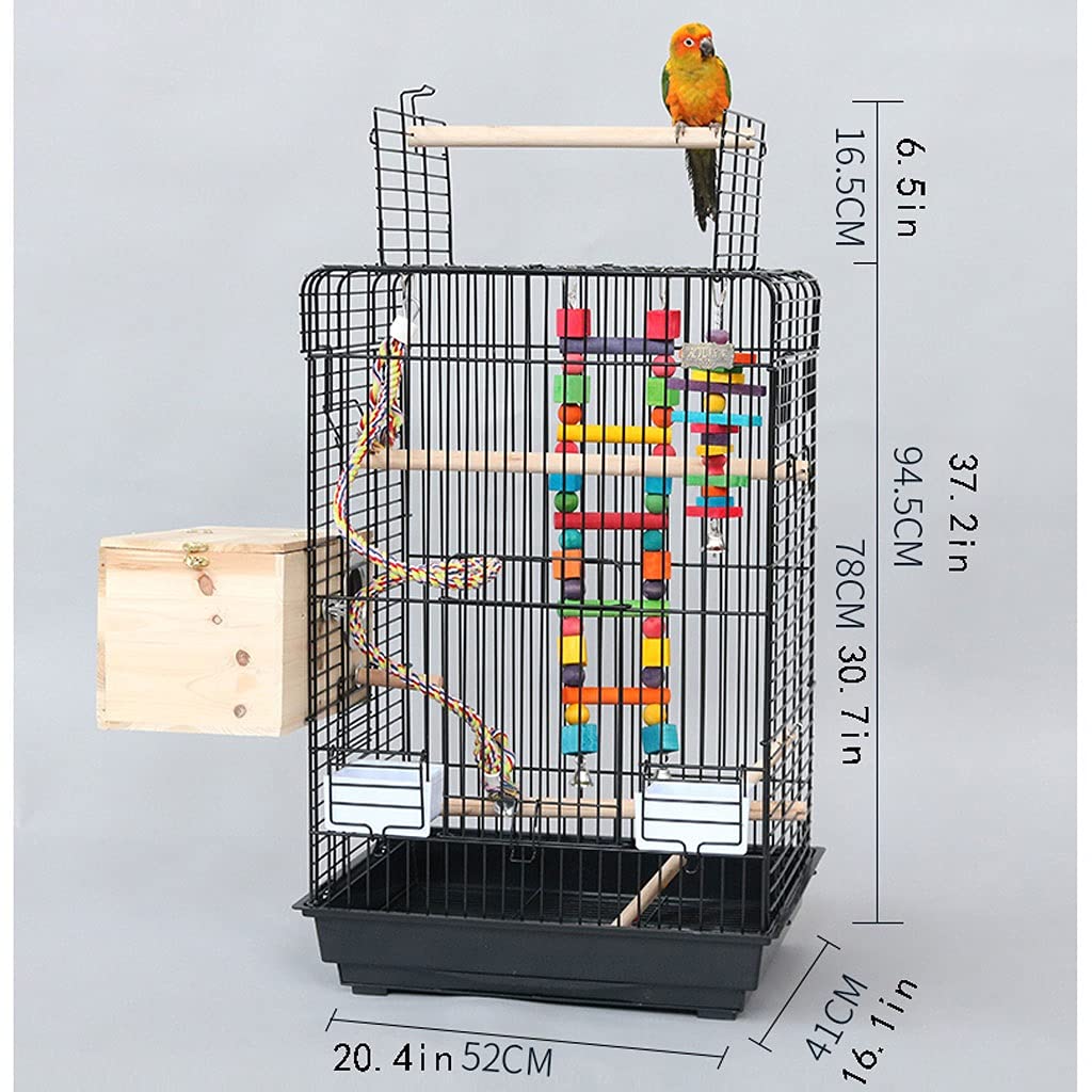 Gabbia Voliera Grande Pappagallo Cage Cage Cage Cage Top Parrot Stand Grande Giocattolo per Animali Domestici con Alimentatore Adatto per Grandi Uccelli, parrocchetti, canarini Bird Cage