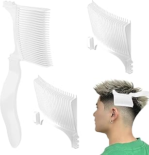 Peigne de coupe de cheveux dégradé de couleur pour homme - Outil de guidage de coupe de cheveux antistatique plat et incurvé - Accessoire de coupe de cheveux pour salon de coiffure