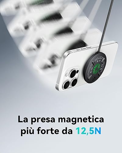 Miniatura 3 de INIU Cargador inalámbrico magnético certificado Qi2, almohadilla de carga inalámbrica rápida compatible con MagSafe de 15 W con ventilador
