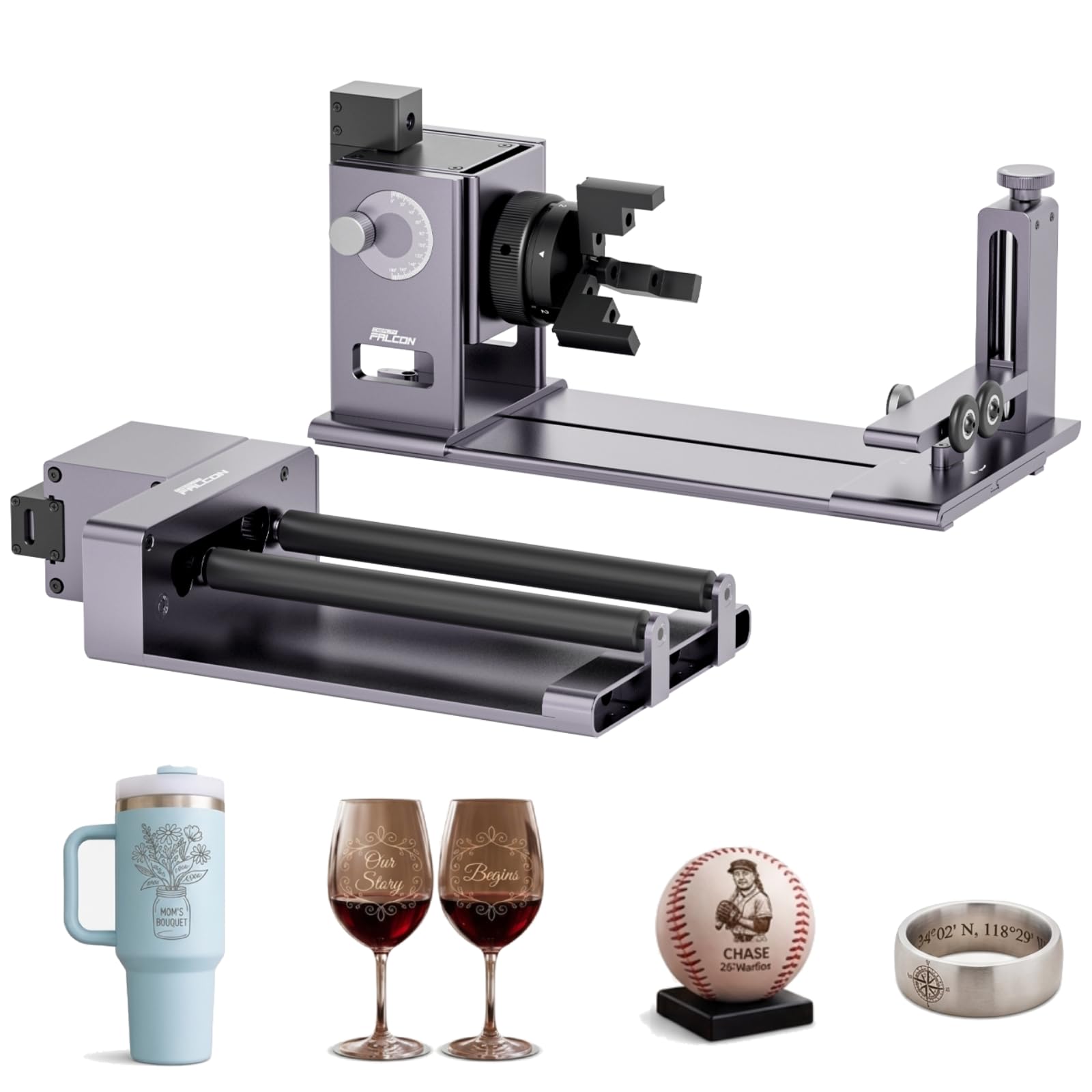 View 1 of Creality Falcon Rotary Kit for Laser Engraver