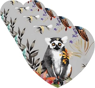 Car Air Freshener 4 Pcs Air Freshener for Car Aromatherapy Tablets Animals Lemur Flowers Pattern Hanging Fragrance Scented Cards Funny Scented Hanging Sheet for Bedroom Wardrobe Shoe Cabinet