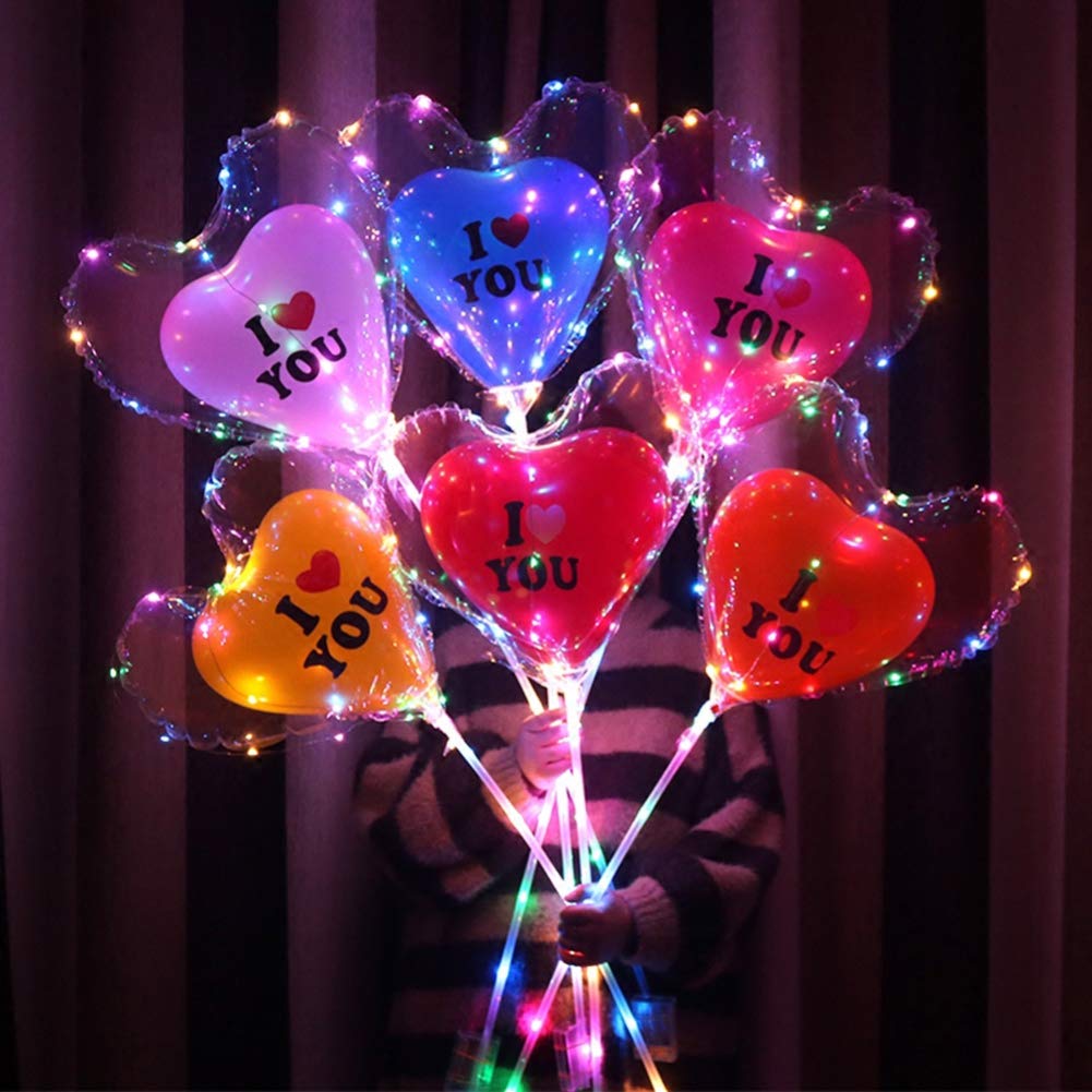 Buy ARTIFUN HeartShaped Flicker LED Light Up Balloons,18 Inch 5 PCS Fillable Light Up Bobo