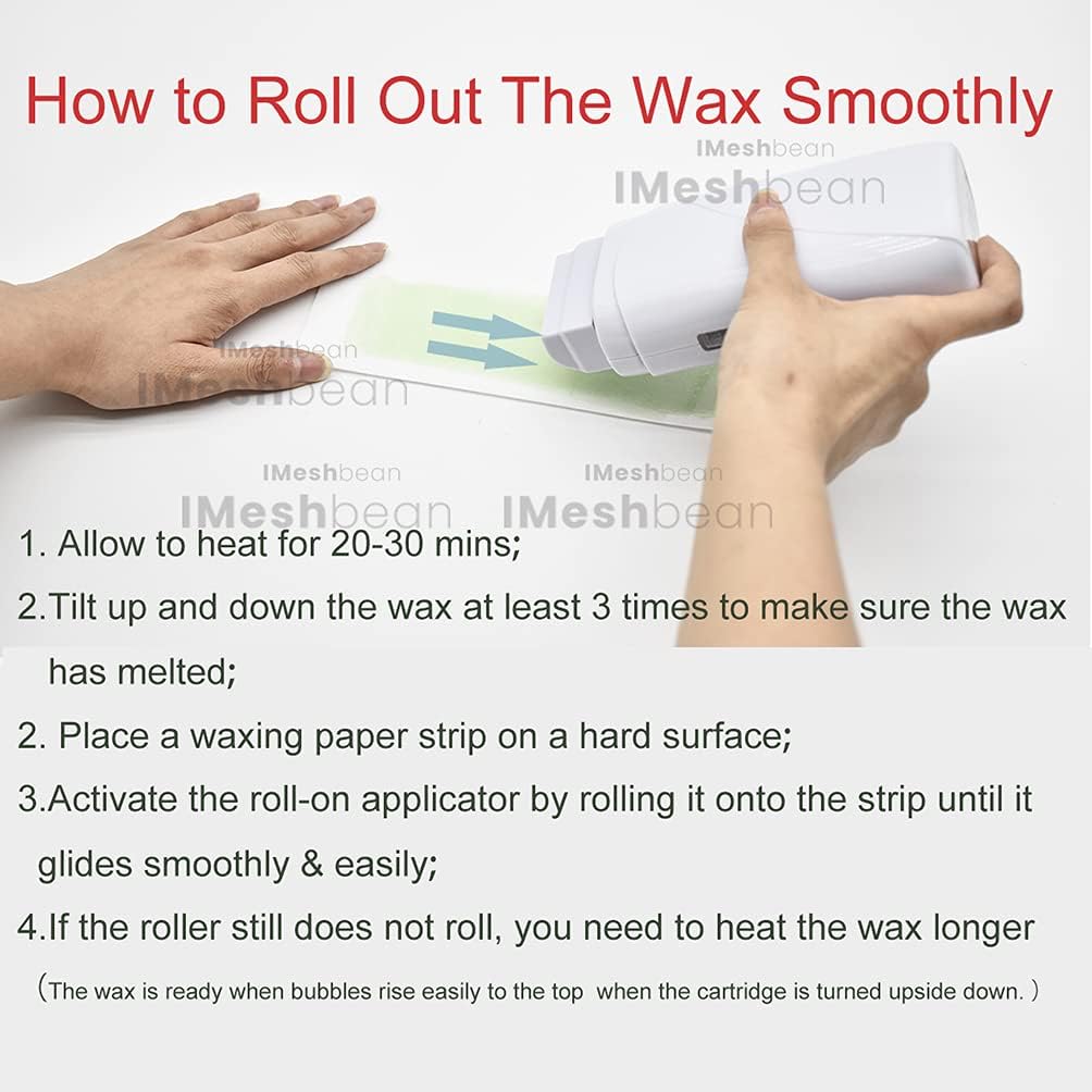 4 in 1 Wax Roller Depilatory Wax Heater with 100g Cartridge Refill Wax Strips Hair Removal Kit