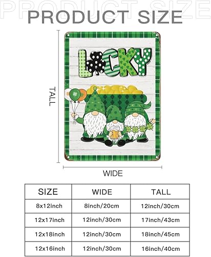 Miniatura 7 de Día de San Patricio, letrero de metal de la suerte, letrero de decoración de arte del día de San Patricio, decoración retro, letrero de metal, flor