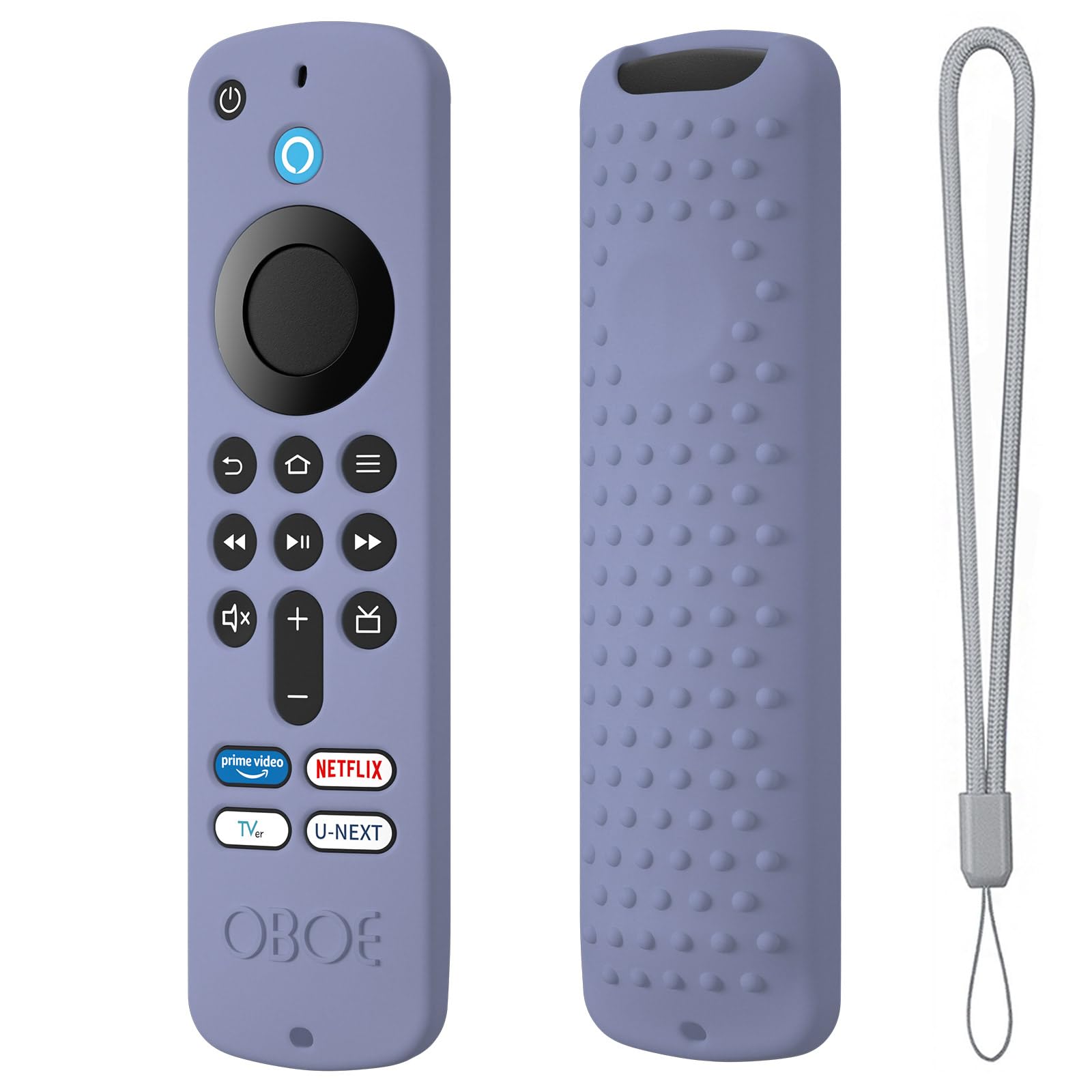 Oboe Silicone TV Remote Cover 'Compatible with' All New Fire TV Stick 4k & Fire Tv Stick HD Remote 2025 Model Protective Case with Lanyard (Lavender Grey) [Remote NOT Included]-image-33
