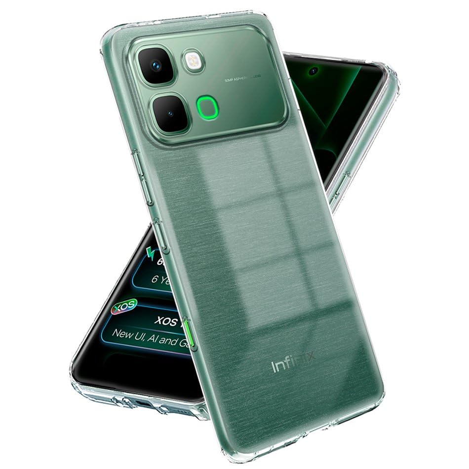 Image of Fashionury Crystal Clear Case for Infinix Note Edge 5G | Yellowing Resistance | Transparent TPU Silicone | Raised Camera Lips | Slim Transparent Cover