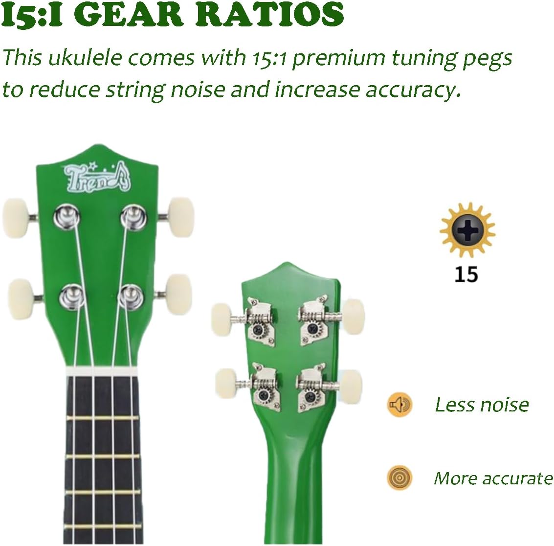 Trendy Soprano Saint Patrick's Day Ukulele for Beginners 21 Inch Hawaiian Wood Ukuleles for Adult Student Starter Four Strings Guitar (Green)