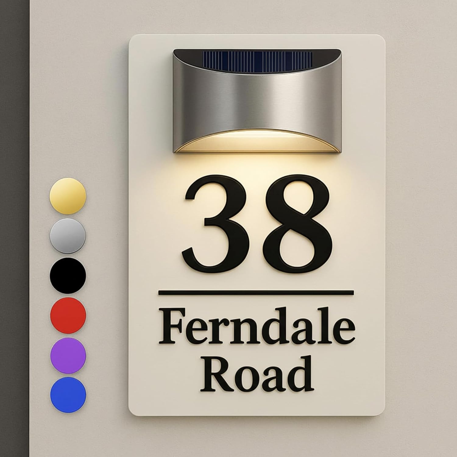 Amazon.com: Custom Solar Address Sign for House – LED Lighted House ...