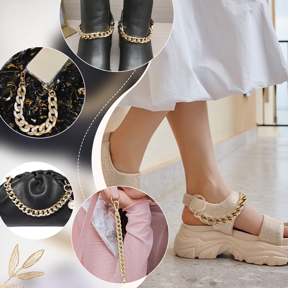 PH PandaHall 6 stks Gouden Schoen Charms Kettingen Kristal Schoenen
