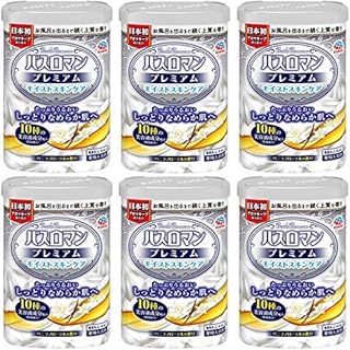 【まとめ買い】【医薬部外品】バスロマン プレミアム 入浴剤モイストスキンケア 【香り】バニラフローラル 【お湯色】バニラホワイト(にごり) 600g×6個