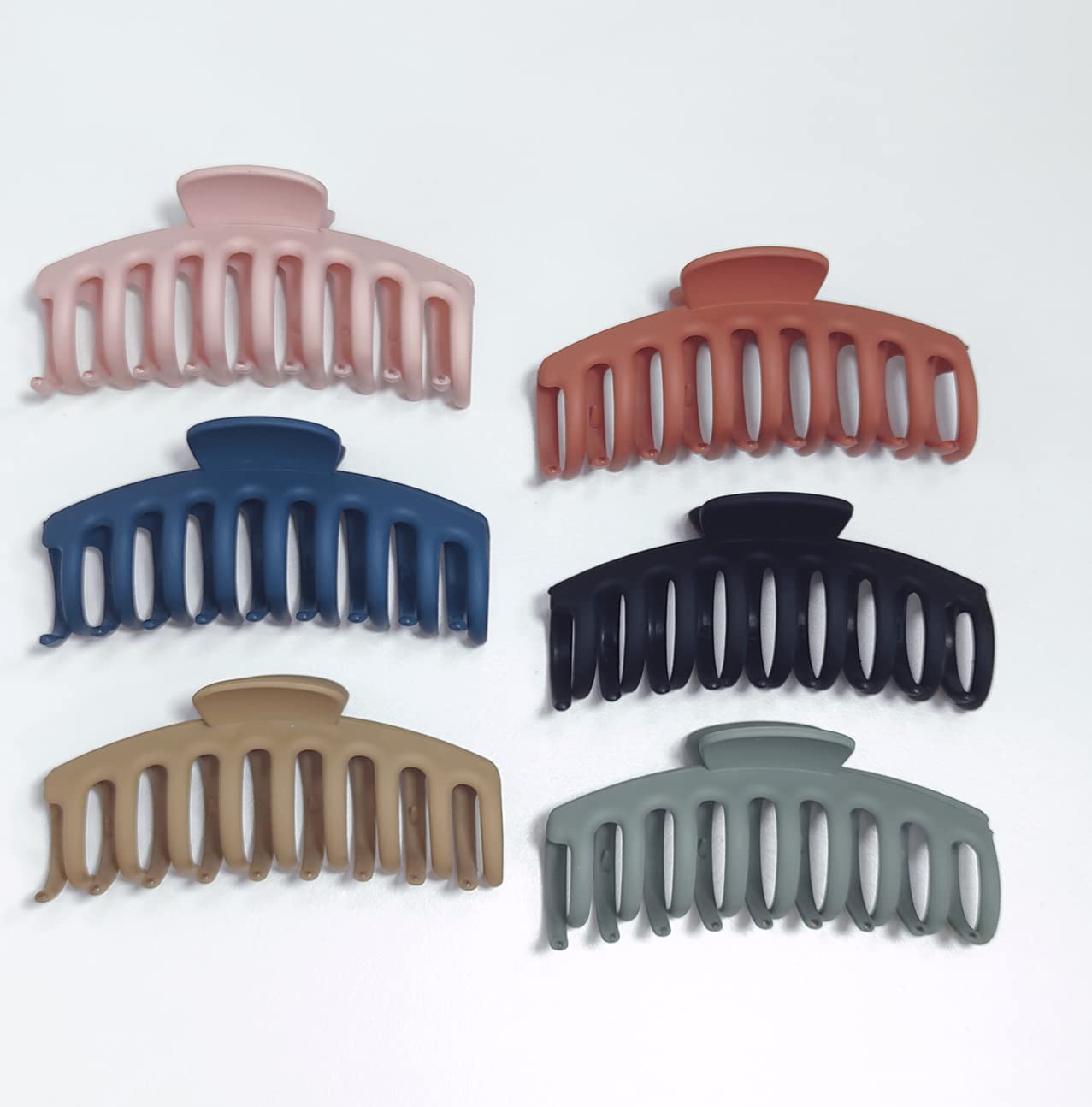 6 Pack Hair Claw Clips, Big Hair Claw Clips, Fashion Jieey Hair Accessories, 4 Inch Nonslip Giant Matte Strong Hold Banana Hair Clips for Thick/Thin