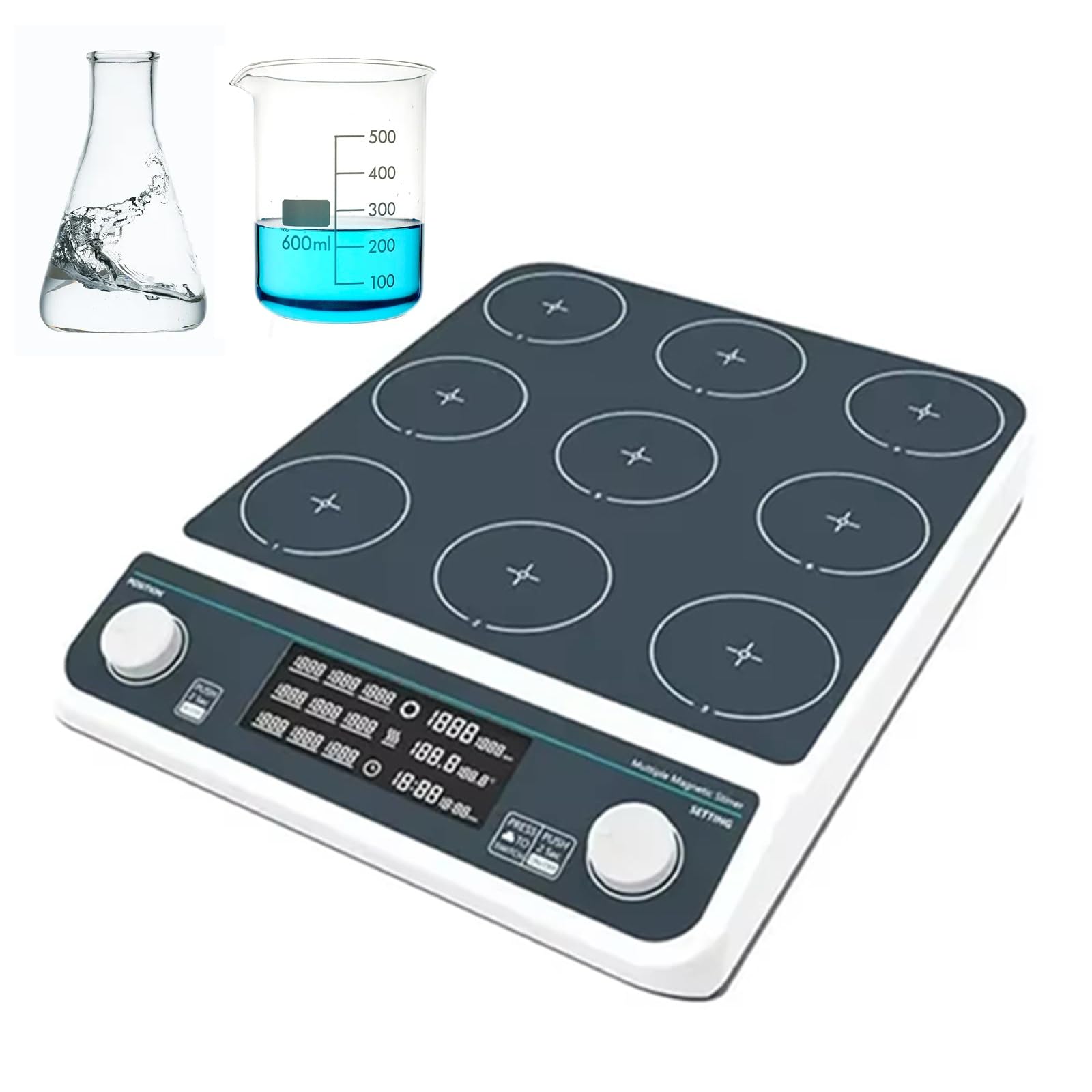 Agitador magnético con pantalla LED, agitador orbital digital, velocidad ajustable, avance hacia atrás, para investigación científica de laboratorio y uso en experimentos