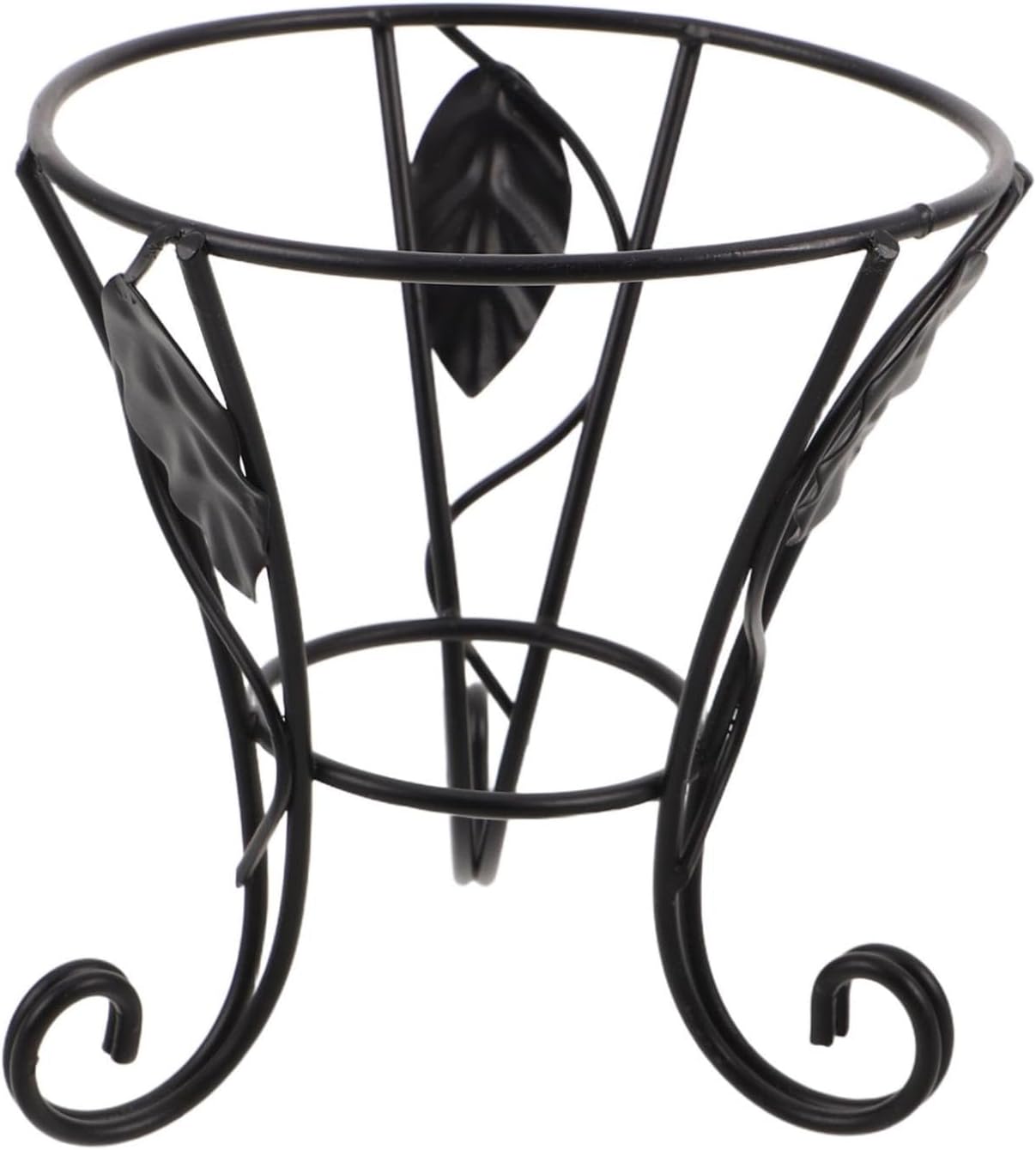 Outdoor Metal Bird Bath Stand with Iron Birdbath Bowl Base and Crystal Gazing Globe Holder for Garden Lawn Decoration, Single Base without Tray