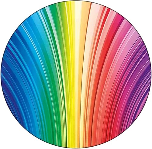 Mantel redondo, colorido mantel decorativo para mesa auxiliar, diseño psicodélico de rayas de contorno deformado, movimiento dinámico para mesas