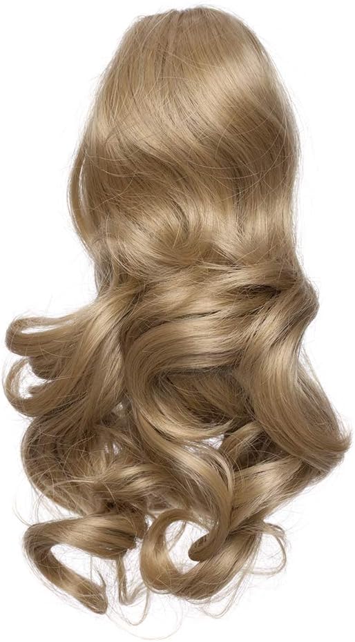Claw Clip in Ponytail Hair Extension Synthetic Hair Extensions Hairpiece One Piece Long Pony Tails 12inch Curly - Ash Blonde - Image 4