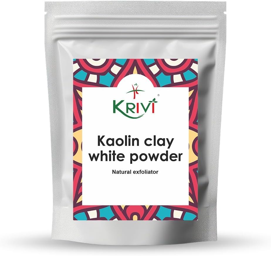 KRIVI HERBALS Natural Kaolin Clay Powder For Facial clay mask |Natural exfoliator | Clear skin | Evens Out Your Skin Tone 453g (16 oz)