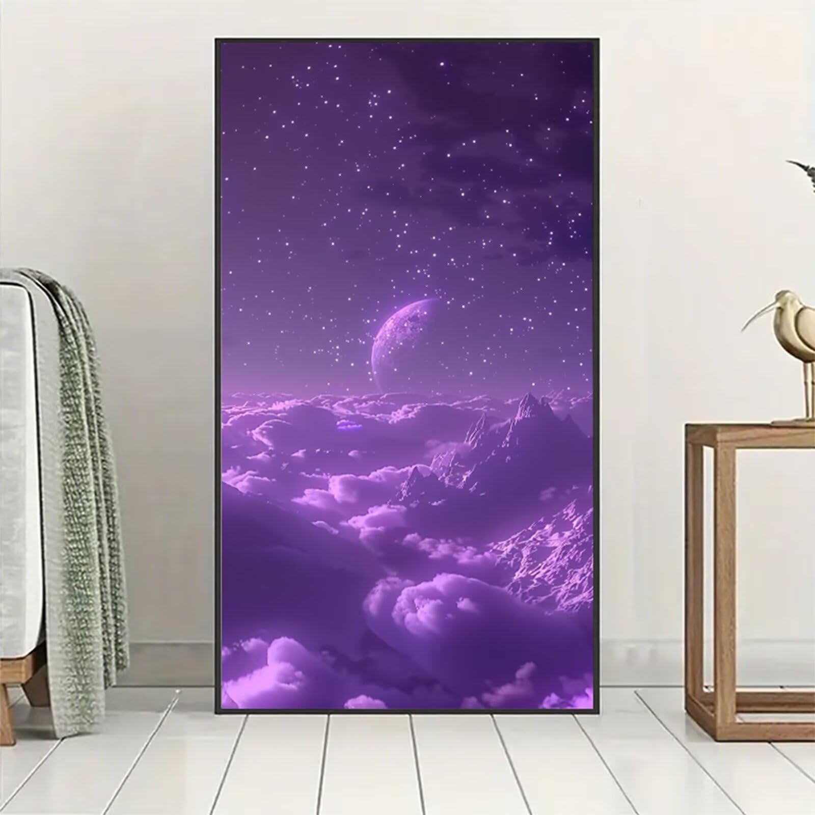 Diamentowe malowanie gwiaździste niebo diamentowe malowanie dorosły XXL 50 x 100 cm, 5D Haft diamentowy krajobraz obraz dziecięcy diament, zrób to sam obraz diamentowy aktywność ręczna dorosły