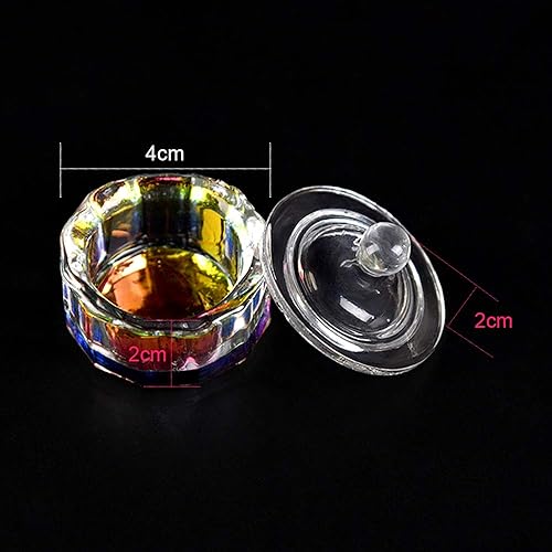 Miniatura 2 de KADS 4 piezas de vidrio Dappen Monomer Dish Acrylic Nail Cup para líquido y polvo con tapas