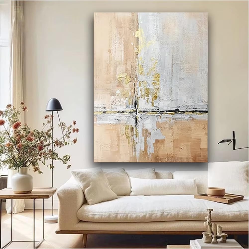 AEFOUU Canvas Wall Art Print Nordic Original Canvas Art Wall Picture Blue Texture City Poster Painting Decor Living Room Bedroom(50x70cm/20x28in/Frameless)